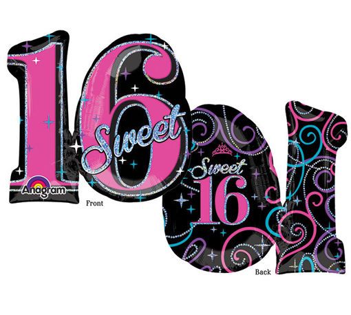 Picture of SWEET 16 SUPER SHAPE FOIL BALLOON